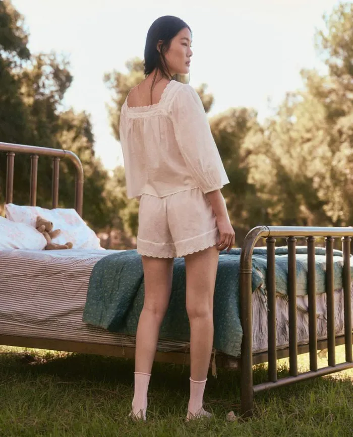 Sleep Bottoms Women039s The Great The Eyelet Tap Short True White