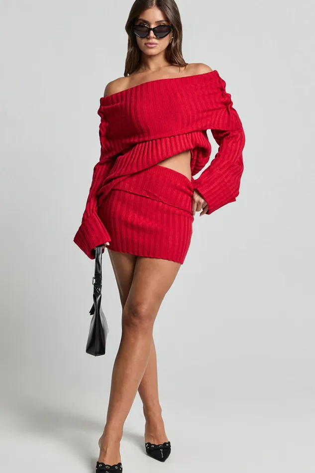 SNDYS The Label 8211 Brooks Mini Skirt In Cherry Women Showpo Skirts