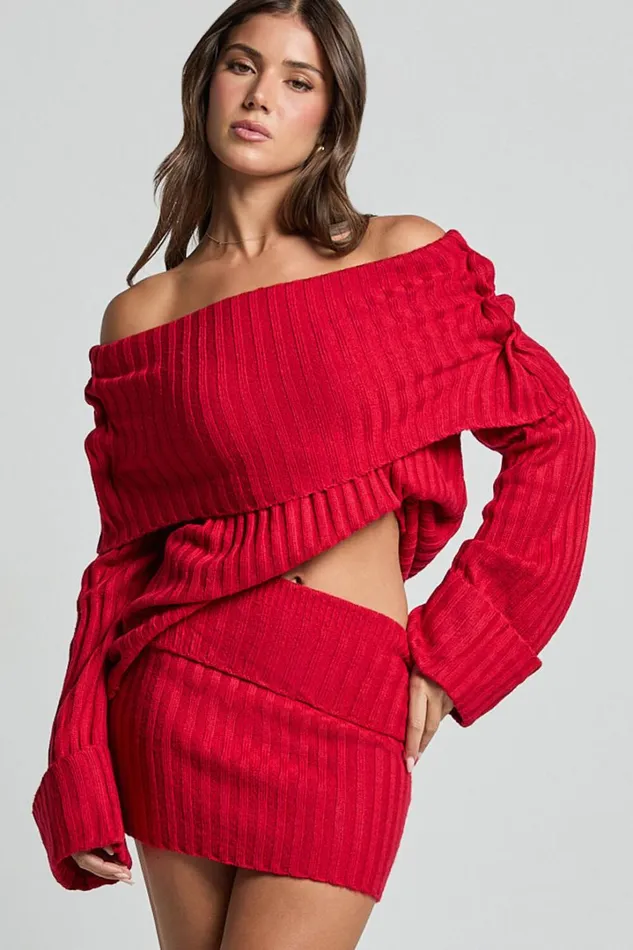SNDYS The Label 8211 Brooks Mini Skirt In Cherry Women Showpo Skirts