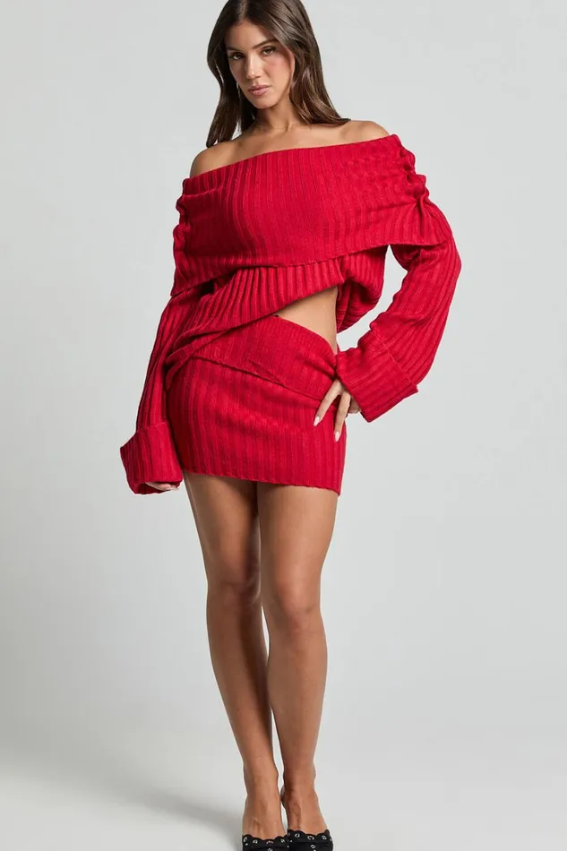 SNDYS The Label 8211 Brooks Mini Skirt In Cherry Women Showpo Skirts