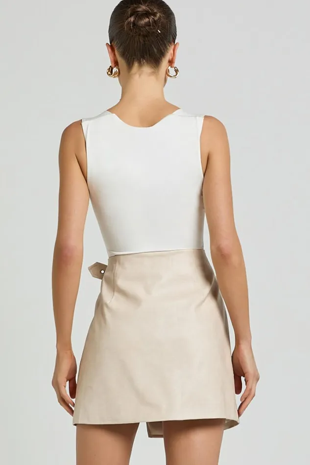 Sndys The Label 8211 Royce Mini Skirt In Stone Women Showpo Skirts