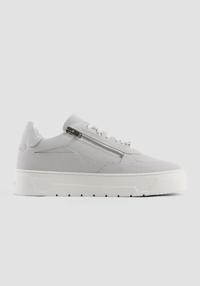 Sneakers Men Antony Morato Gosh Zipper Sneakers In Recycled Nabuk White