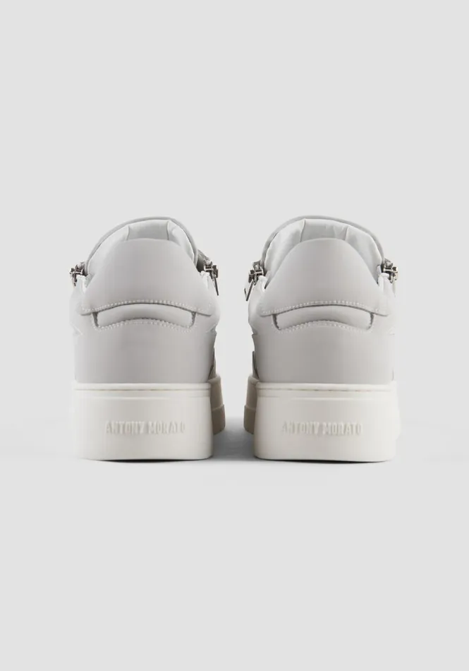 Sneakers Men Antony Morato Gosh Zipper Sneakers In Recycled Nabuk White