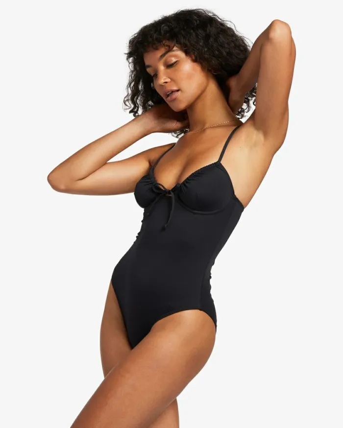 Sol Searcher OnePiece Swimsuit Black Pebble Women Billabong Solid Swimwear