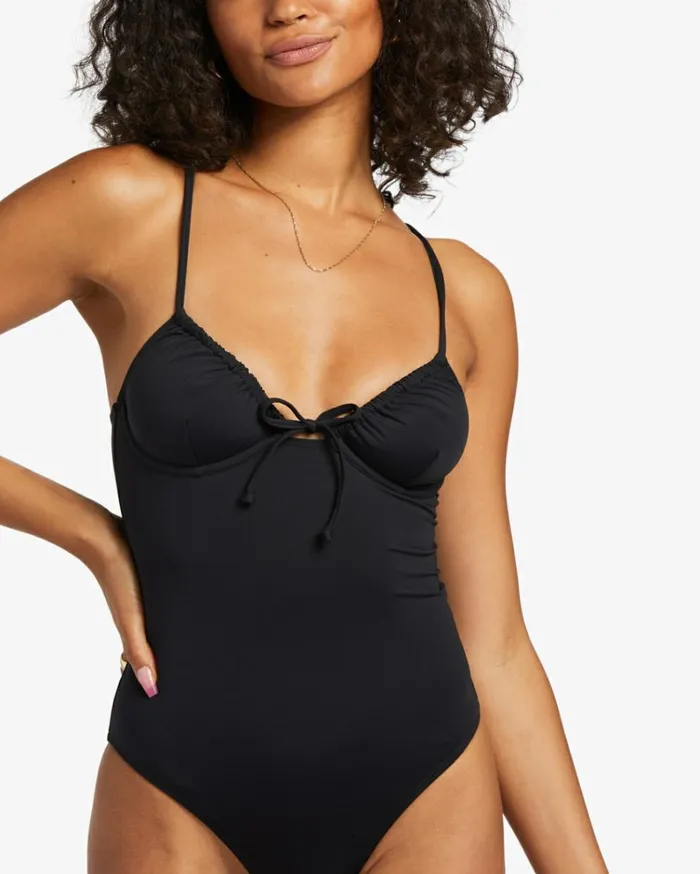 Sol Searcher OnePiece Swimsuit Black Pebble Women Billabong Solid Swimwear
