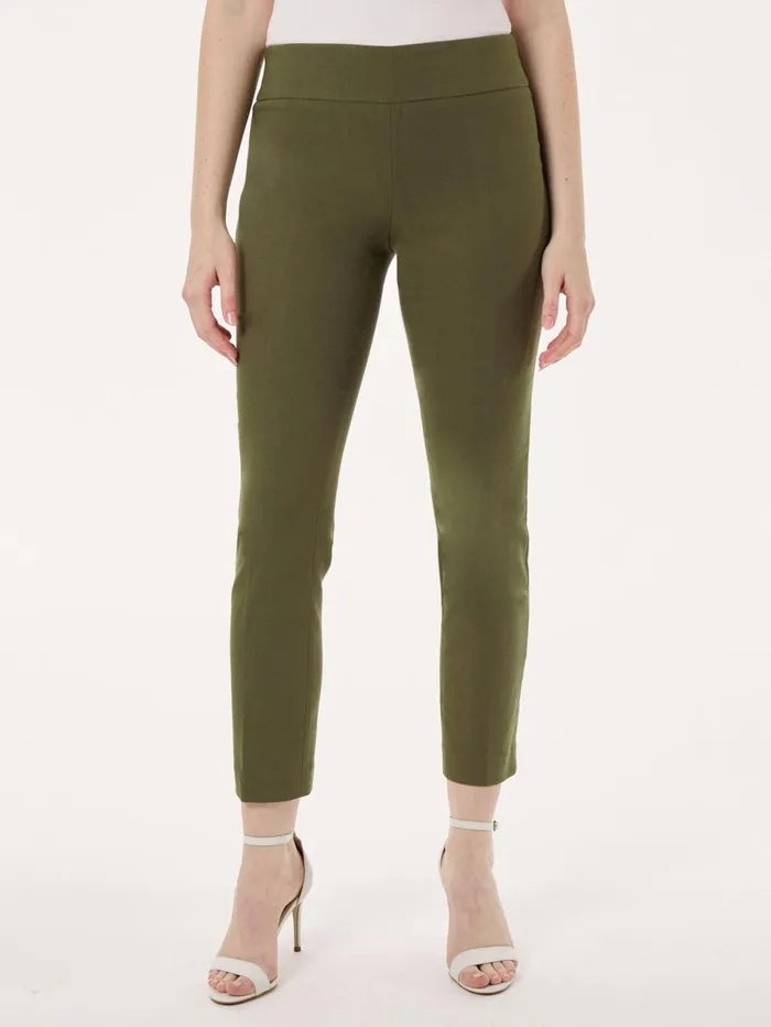 Solid Stretch PullOn Straight Leg Pant Women Jones New York Pants and Skirts