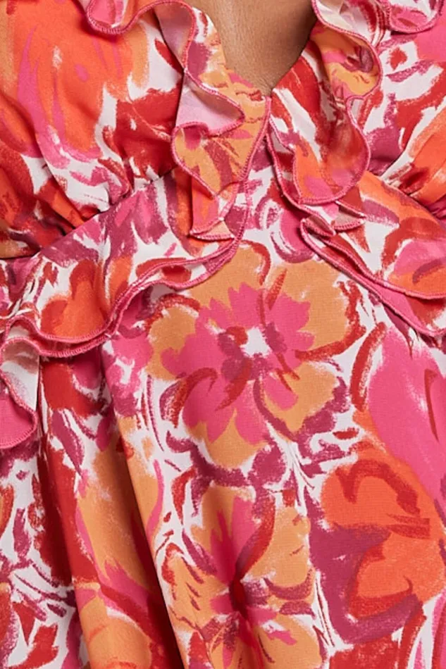 Sorento Mini Dress 8211 Ruffle Cut Out Mini Dress In Paradise Floral Women Showpo Dresses
