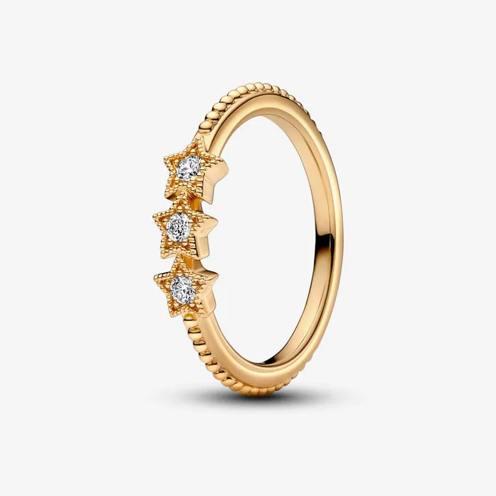 Stackable Rings Women Pandora Celestial Stars Ring Gold Plated
