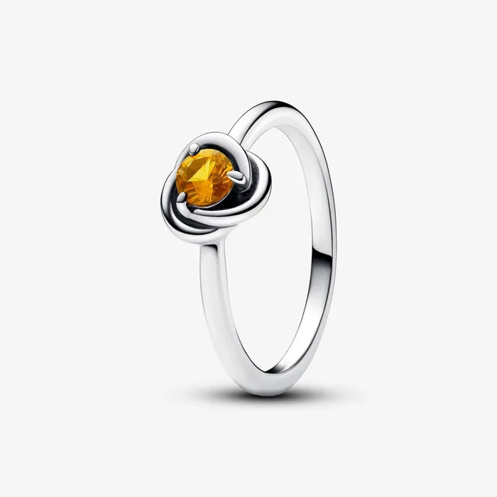 Stackable Rings Women Pandora November Birthstone Eternity Circle Ring Yellow