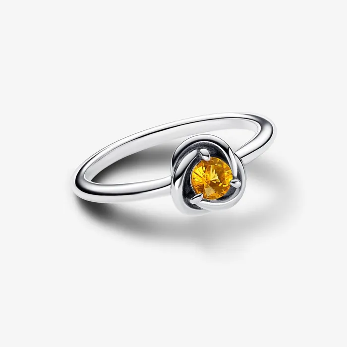 Stackable Rings Women Pandora November Birthstone Eternity Circle Ring Yellow