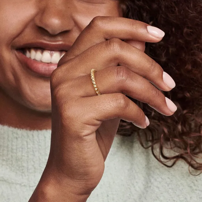 Stackable Rings Women Pandora Online ME Pyramids Ring Gold Plated