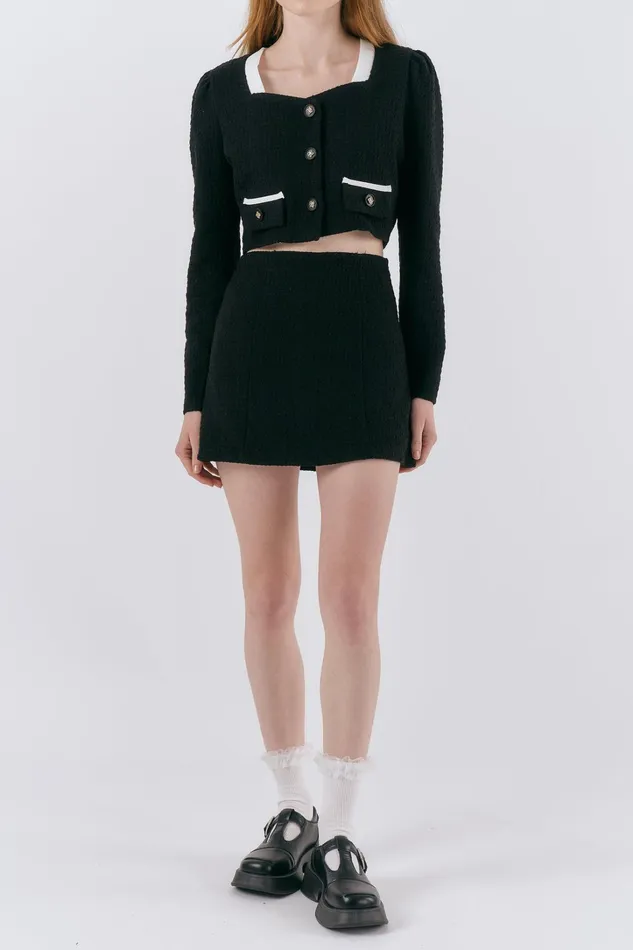 Storets Ashley Tweed Cropped Jacket Women Jackets and Coats Storets Ashley Tweed Cropped Jacket Women Jackets and Coats