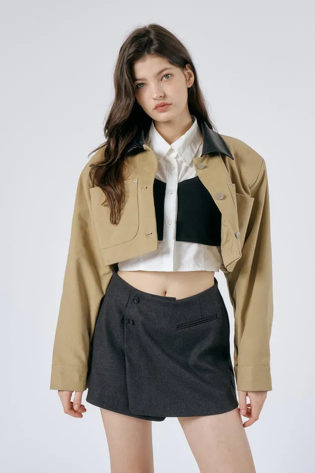 Storets Ava Wrap Effect Mini Skorts Women Skirts