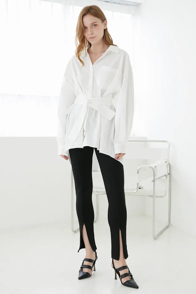 Storets Belen Balloon Sleeve Long Shirt Women Shirts and Blouses
