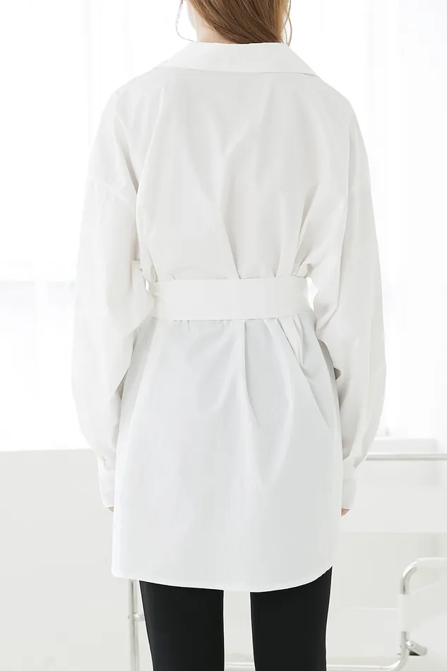 Storets Belen Balloon Sleeve Long Shirt Women Shirts and Blouses