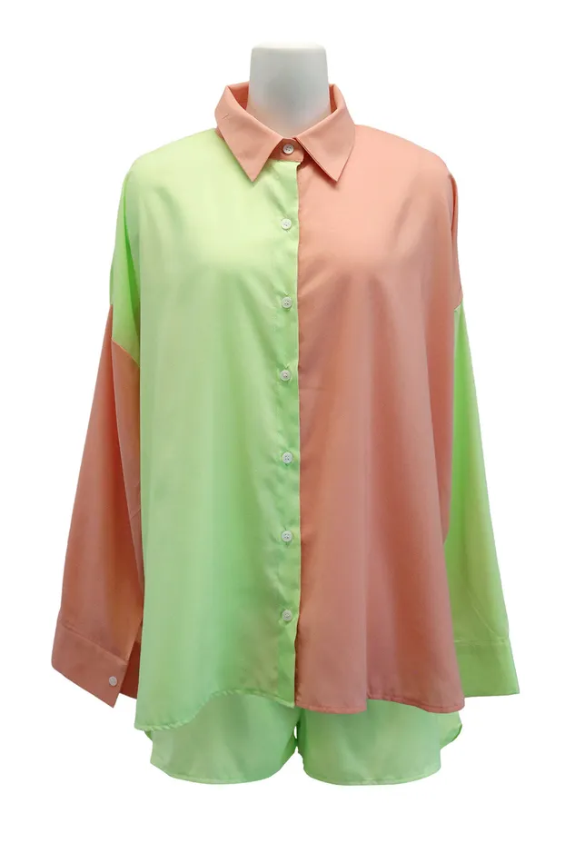 Storets Bria Lounge Shirt And Shorts Set Women Shirts and Blouses