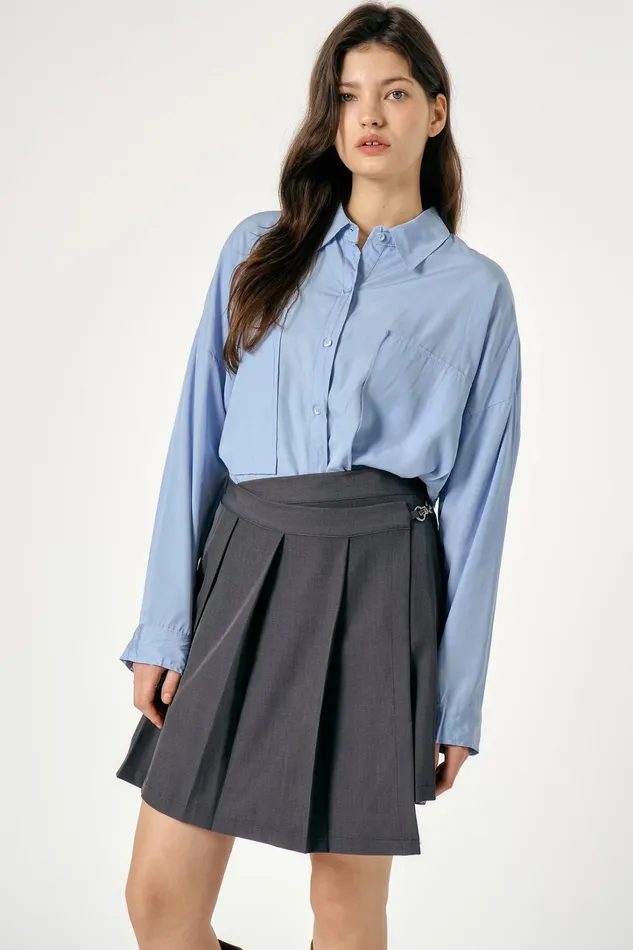 Storets Caley Pleated Wrap Skirt Women Skirts Storets Caley Pleated Wrap Skirt Women Skirts