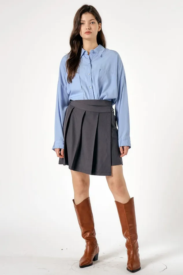 Storets Caley Pleated Wrap Skirt Women Skirts Storets Caley Pleated Wrap Skirt Women Skirts