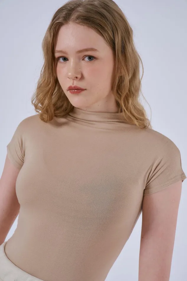 Storets Cathy Turtleneck Capsleeve Top Women Tops
