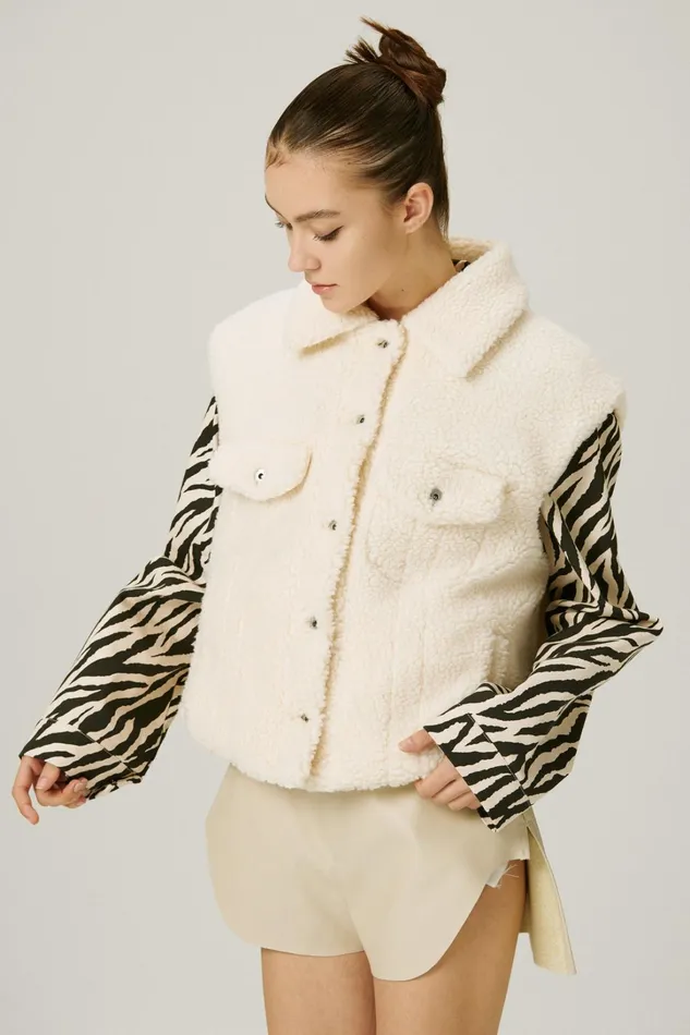Storets Cleo Borg Teddy Vest Women Jackets and Coats