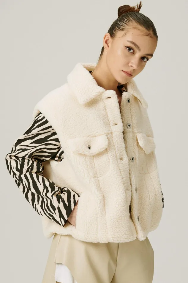 Storets Cleo Borg Teddy Vest Women Jackets and Coats