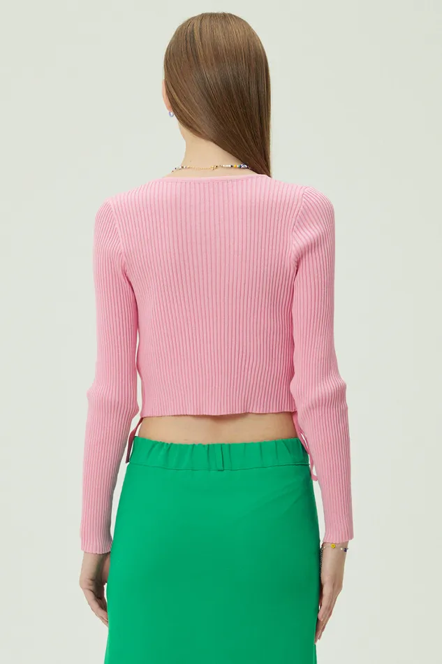 Storets Elena Tie Front Cardigan Women Crop Tops