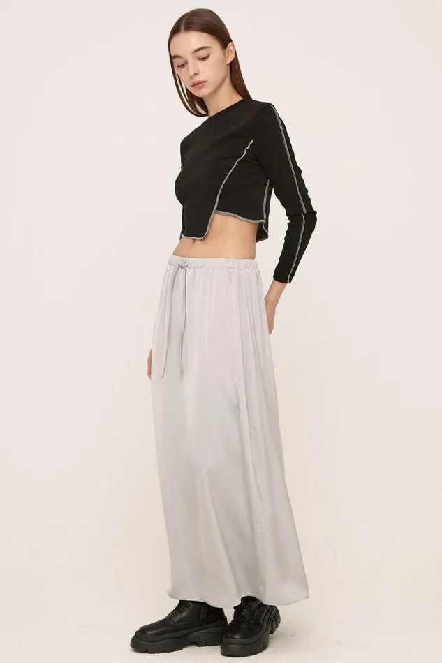 Storets Elia Satin Maxi Skirt Women Skirts Storets Elia Satin Maxi Skirt Women Skirts