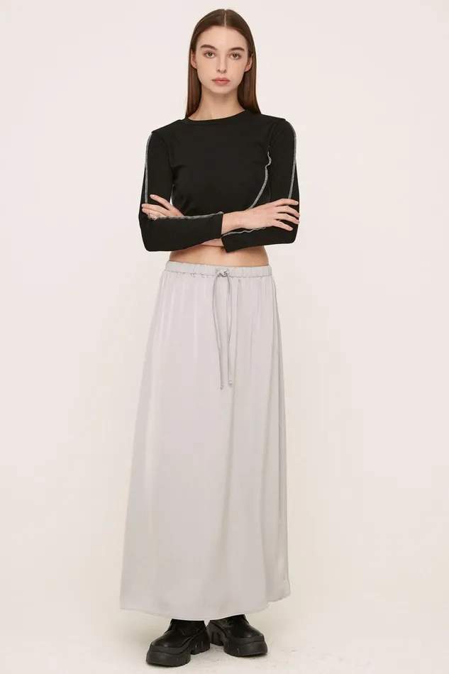Storets Elia Satin Maxi Skirt Women Skirts Storets Elia Satin Maxi Skirt Women Skirts