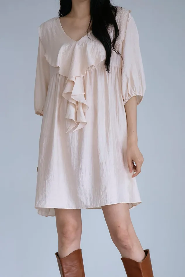 Storets Ellen Ruffle Day Dress Women Mini Dresses Storets Ellen Ruffle Day Dress Women Mini Dresses