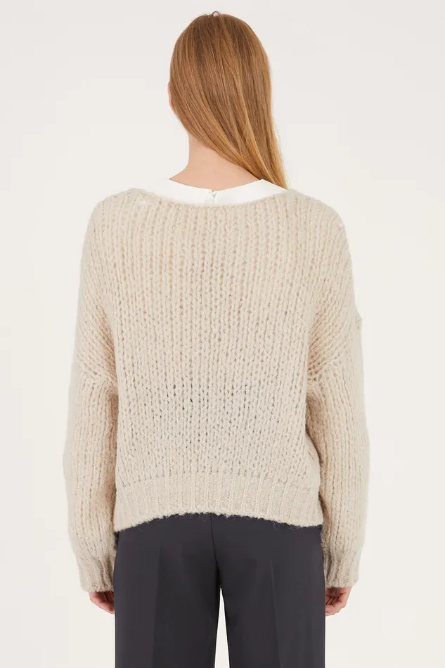 Storets Emery Oversized Net Sweater Women Sweaters and Knitwears