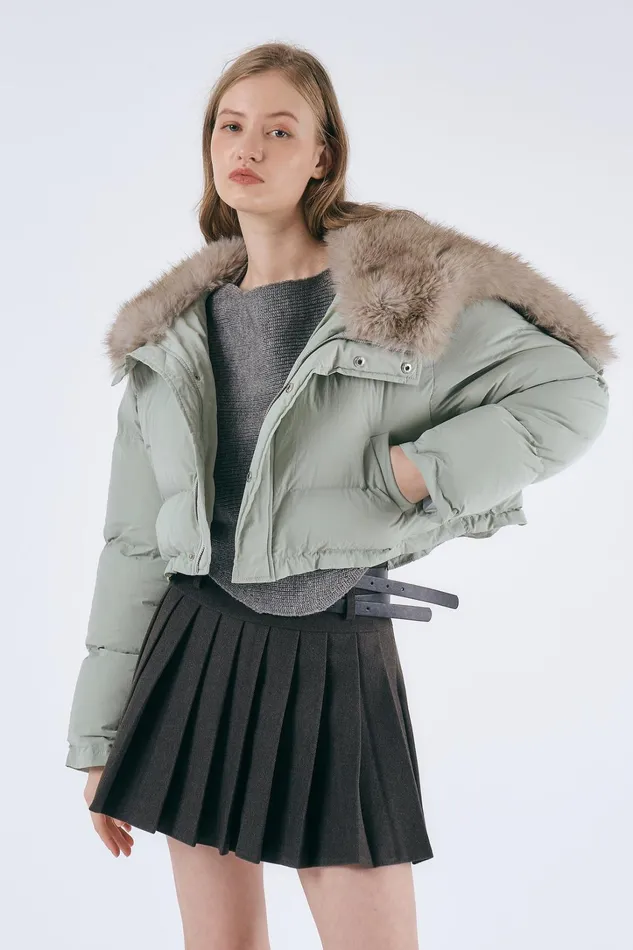 Storets Evie Faux Fur Trim Puffer Jacket Women Jackets and Coats