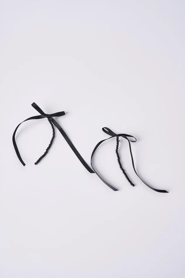 Storets Faux Pearl Ribbon Earrings Women Jewelry