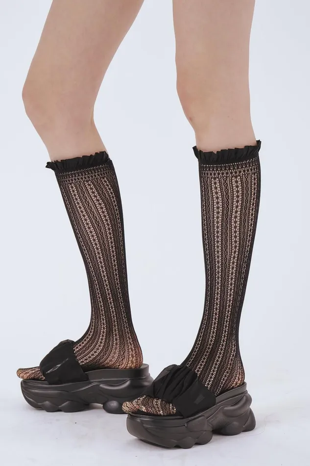 Storets Lace Ruffled Knee Socks Women Others Storets Lace Ruffled Knee Socks Women Others