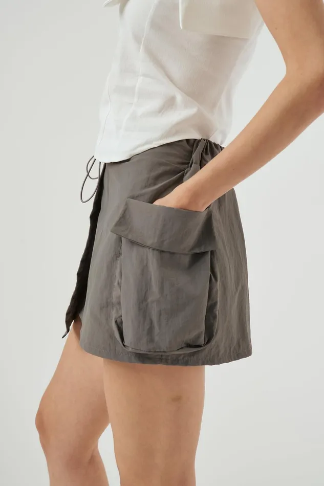 Storets Lily Wrap Effect Cargo Skirt Women Skorts Storets Lily Wrap Effect Cargo Skirt Women Skorts