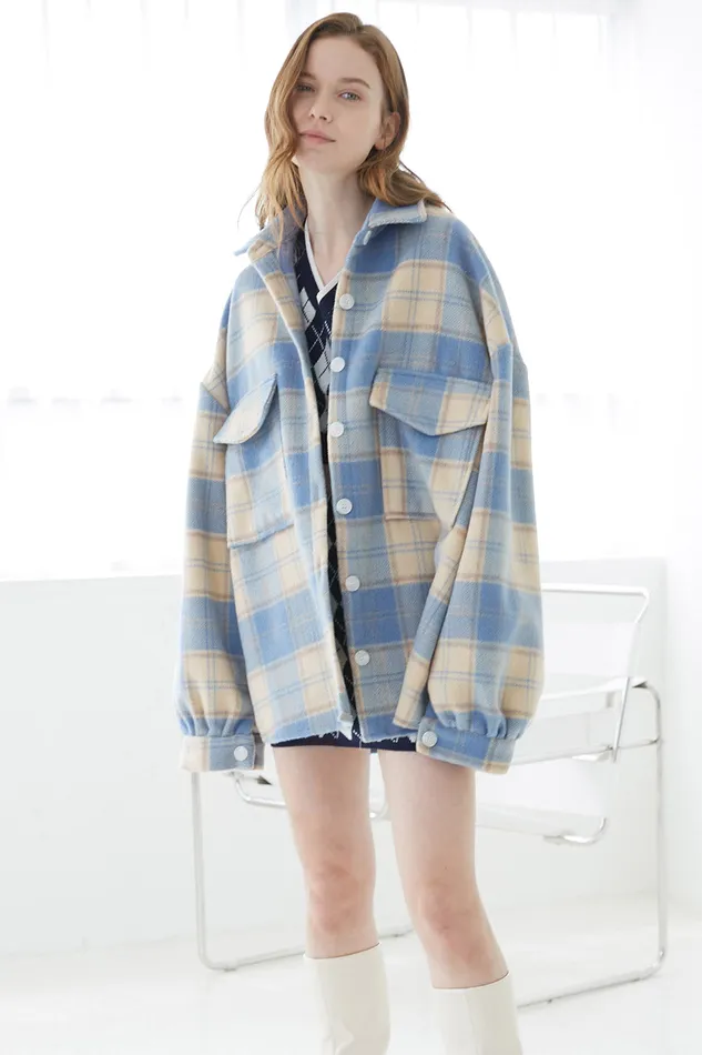 Storets Lydia Oversized Shacket In Plaid Women Jackets and Coats