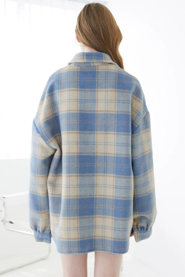Storets Lydia Oversized Shacket In Plaid Women Jackets and Coats