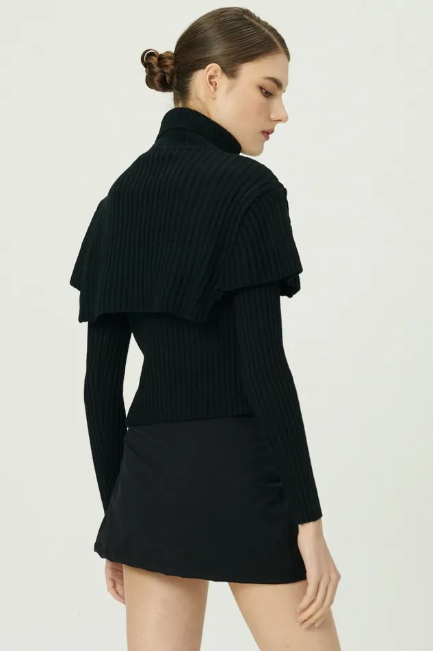 Storets Marga Mockneck Sweater Cape Women Sweaters and Knitwears