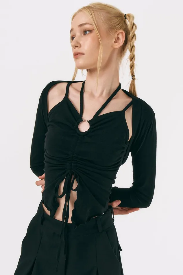 Storets Mindy Ruched Top And Cardi Set Women Cardigan