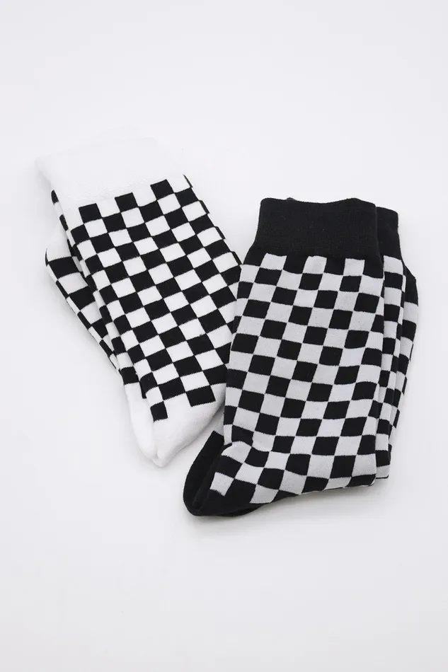 Storets Monica Checkerboard Socks Set 2pairs Women Others