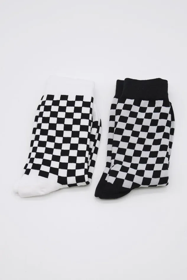 Storets Monica Checkerboard Socks Set 2pairs Women Others