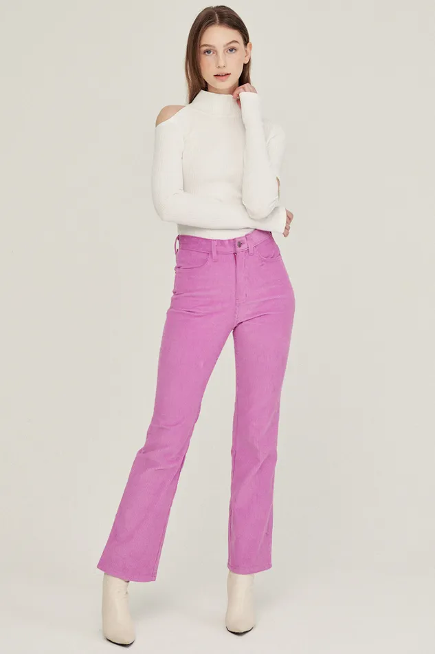 Storets Monina High Waist Corduroy Pants Women Trousers