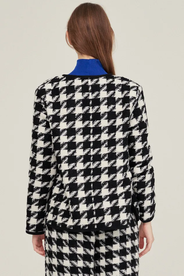 Storets Nour Houndstooth Open Coat Women Jackets and Coats