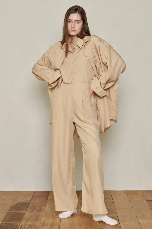 Storets Relaxed Fit Bamboo Pants Women Trousers