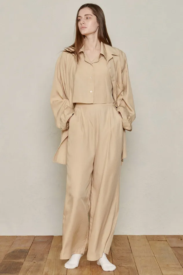 Storets Relaxed Fit Bamboo Pants Women Trousers