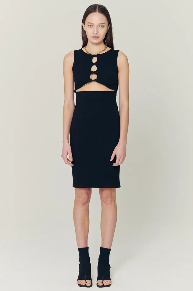 Storets Samantha Back CutOut Midi Dress Women Sweaters and Knitwears