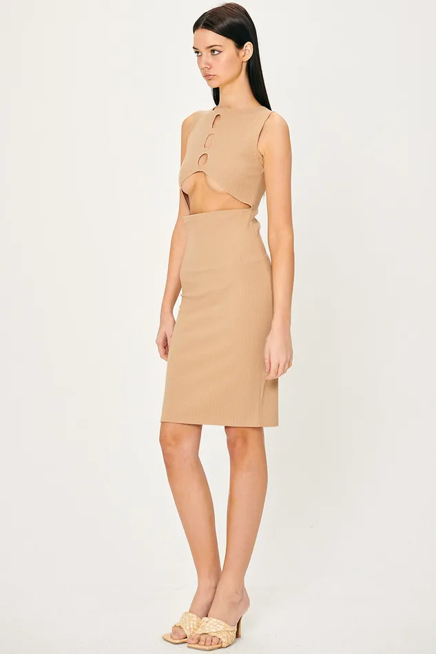 Storets Samantha Back CutOut Midi Dress Women Sweaters and Knitwears