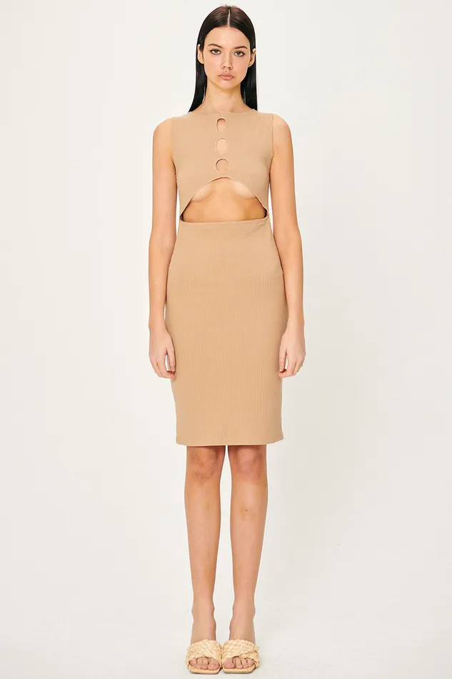 Storets Samantha Back CutOut Midi Dress Women Sweaters and Knitwears