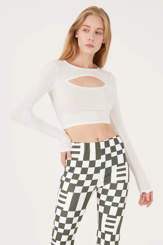 Storets Shelly Cut Out Cropped Top Women Crop Tops