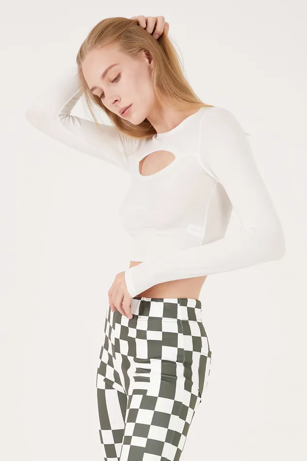 Storets Shelly Cut Out Cropped Top Women Crop Tops