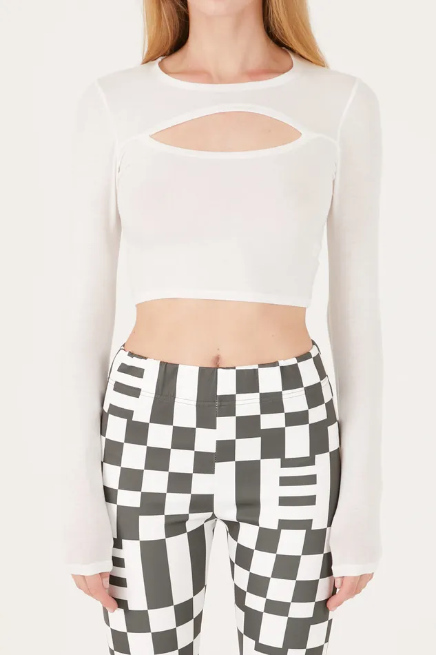 Storets Shelly Cut Out Cropped Top Women Crop Tops